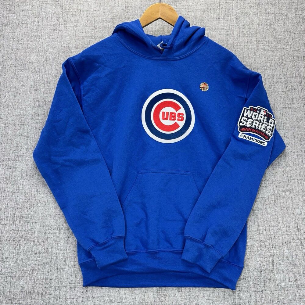 Chicago Cubs Hoodie Men's Size Small MLB 2016 World Series Champions